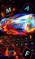 برنامه‌نما Burning Sports Car Keyboard Theme عکس از صفحه