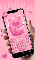 Delicious Pink Kitty Cupcake Keyboard screenshot 1