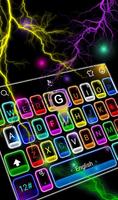 Thunder Neon Colorful Lights Keyboard Theme capture d'écran 2