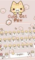Cute Cat Paw Keyboard Theme постер