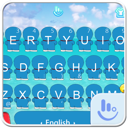 Cute Blue Cat Keyboard Theme