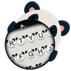 Black White Lovely Cute Panda Keyboard Theme icône