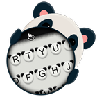 Black White Lovely Cute Panda Keyboard Theme ícone