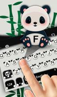 Black White Lovely Cute Panda Keyboard Theme Affiche
