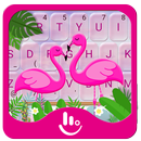 Cute Pink Flamingo Keyboard Theme-APK