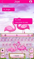 Cute Pink Flamingo Keyboard Theme screenshot 1