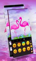 Cute Pink Flamingo Keyboard Theme screenshot 3