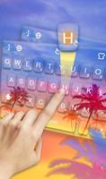 Dusk Beach Coconut Tree Keyboard Theme скриншот 1