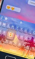 Dusk Beach Coconut Tree Keyboard Theme скриншот 2