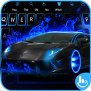 Black Car Blue Fire Keyboard Theme APK