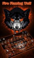 Fire Flaming Wolf Keyboard Theme постер