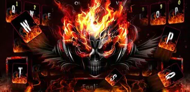 Fire Skull Keyboard Theme