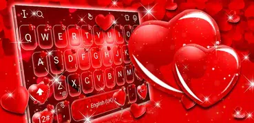Live Floating Love Heart Valentine Keyboard Theme