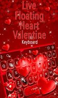 Live Floating Love Heart Valentine Keyboard Theme الملصق