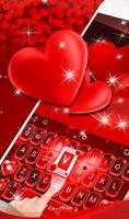 Live Floating Love Heart Valentine Keyboard Theme ảnh chụp màn hình 2