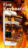 Burning Fire Keyboard Theme Affiche