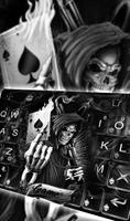 Poker Skull Death Keyboard Theme Affiche