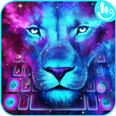 Galaxy Blue Eyes Lion Keyboard Theme APK