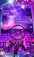 Purple Galaxy Dream Catcher Keyboard Theme ảnh chụp màn hình 1