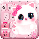 Girlish Pink Cute Kitty Keyboard Theme APK