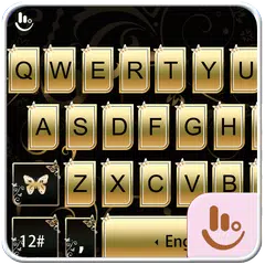 Gold Butterfly Keyboard Theme APK 下載