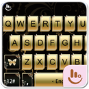 Gold Butterfly Keyboard Theme aplikacja