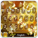 Golden Glitter Butterfly Keyboard Theme-APK