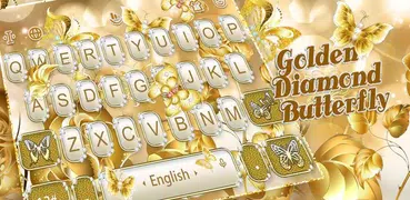 Golden Diamond Butterfly Keyboard Theme