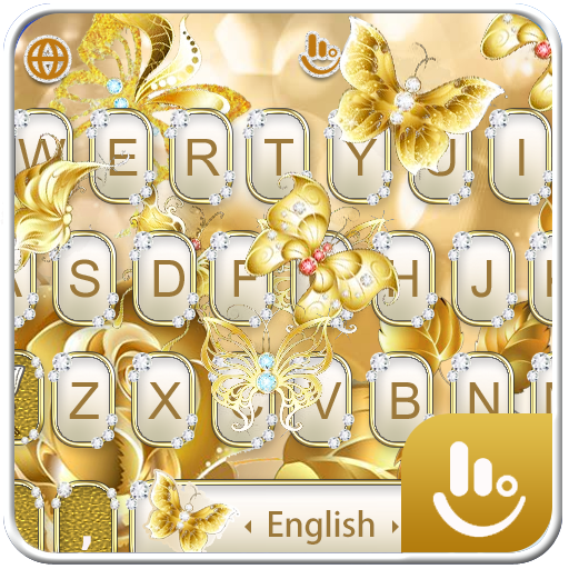 Golden Diamond Butterfly Keyboard Theme