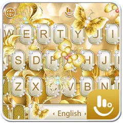 Golden Diamond Butterfly Keyboard Theme APK Herunterladen