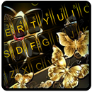 Golden Flower Butterfly Keyboard Theme APK
