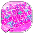 Glitter Pink Heart Keyboard Theme APK