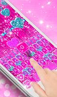 Glitter Pink Heart Affiche