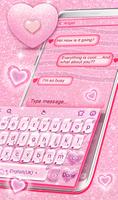 Sperkling Glitter Pink Heart Keyboard Theme screenshot 1