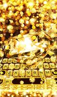 Glittering Golden Pearls Keyboard Theme постер