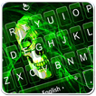Neon Green Light Skull Keyboard Theme