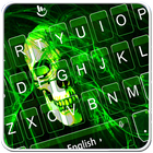 Neon Green Light Skull Keyboard Theme biểu tượng