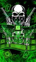 Green Weed Skull Keyboard Theme poster