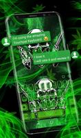 Green Weed Skull Keyboard Theme screenshot 1