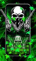 Green Weed Skull Keyboard Theme screenshot 2