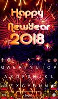 Poster Happy New Year 2018 Keyboard Theme