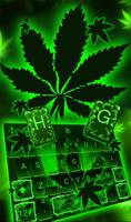 Live Neon Green Rasta Weed Keyboard Theme Ekran Görüntüsü 1