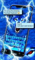 Blue Lightning Wolf Keyboard Theme screenshot 3