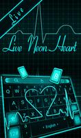 Live 3D Neon Blue Love Heart Keyboard Theme 스크린샷 1