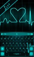 Live 3D Neon Blue Love Heart Keyboard Theme 스크린샷 3