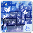 Тема для клавиатуры Живой дождь с синими вишнями APK