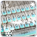 Live 3D Blue Snowflake Forest Keyboard Theme icône