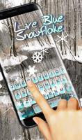 Live 3D Blue Snowflake Forest Keyboard Theme screenshot 1