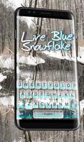 Live 3D Blue Snowflake Forest Keyboard Theme screenshot 2