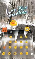 Live 3D Blue Snowflake Forest Keyboard Theme screenshot 3